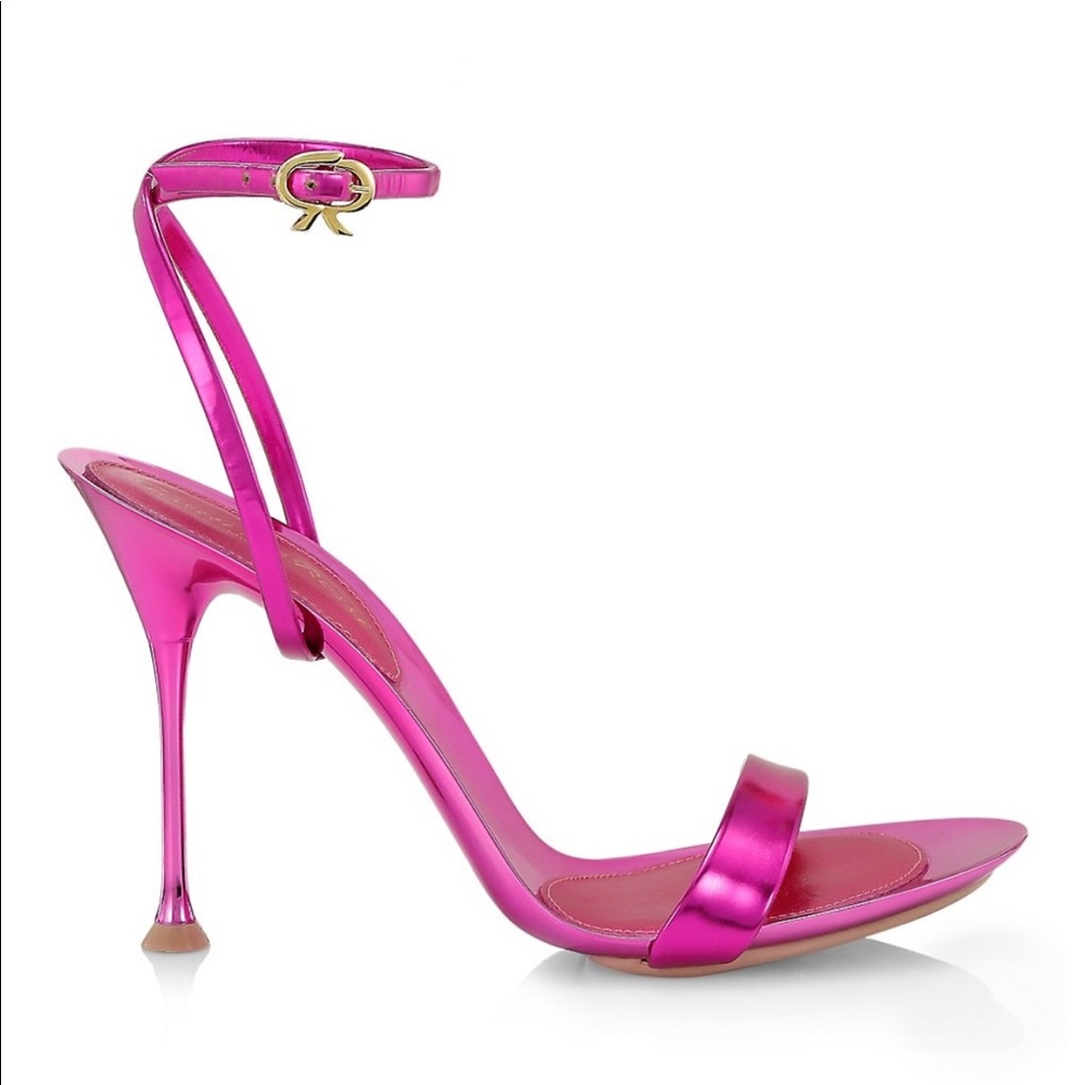 Ribbon Metallic Leather Sandals
